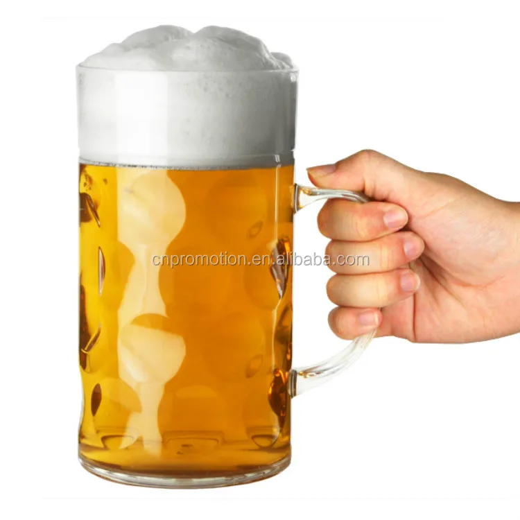 Big Capacity 2 Pint Customized Clear Plastic Beer Cup Beer Glass With