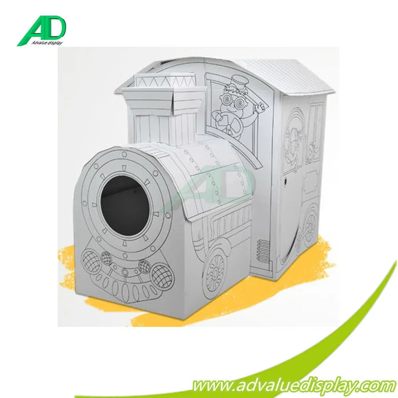 cardboard train playhouse