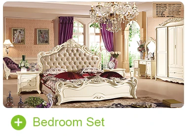 Top Quality Home Furniture / Carved Bed Room Set / Solid Wood Modern Design Bedroom Set