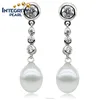 925 silver natural real freshwater pearl ear stud