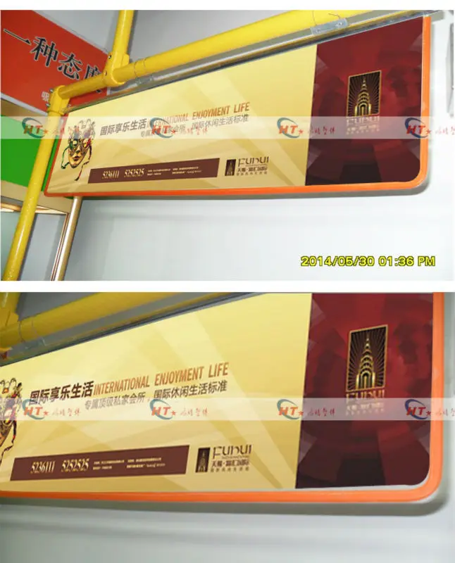 High quality transparent advertising board in bus