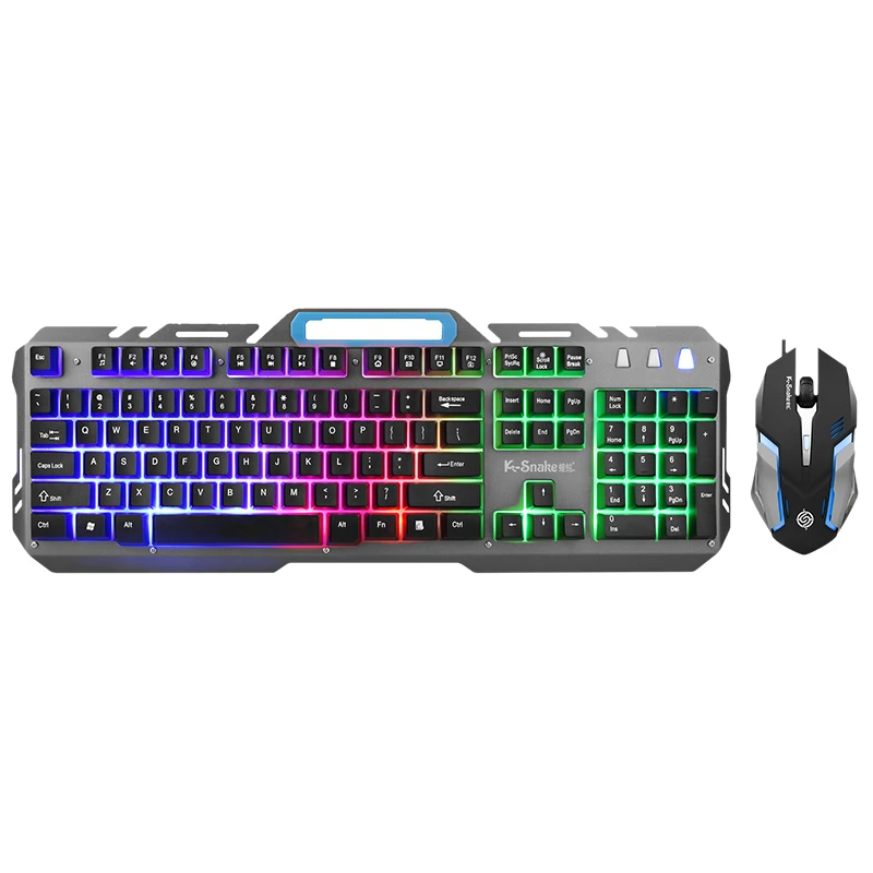 PC Wire Backlit Style USB Gaming Aluminum Keyboard And Mouse