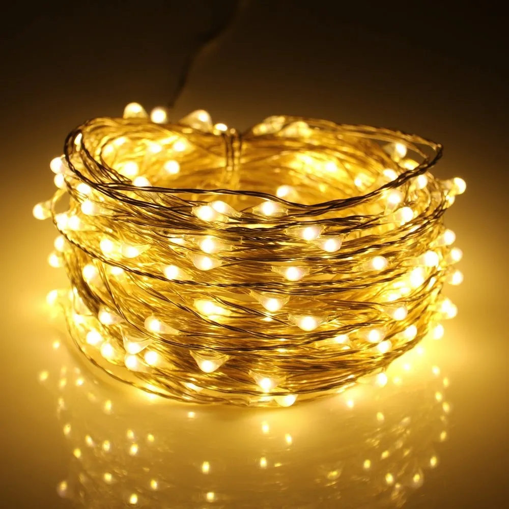 Kany Led String Lights Copper Wire Lights,100 Led 33 Ft Battery Operated Waterproof Starry String Lights,Decorative Rope Lights