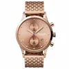 OEM Luminous Hands Japan Chronograph 9 Links Solid Steel Bracelet Rose Gold Watches Ladies