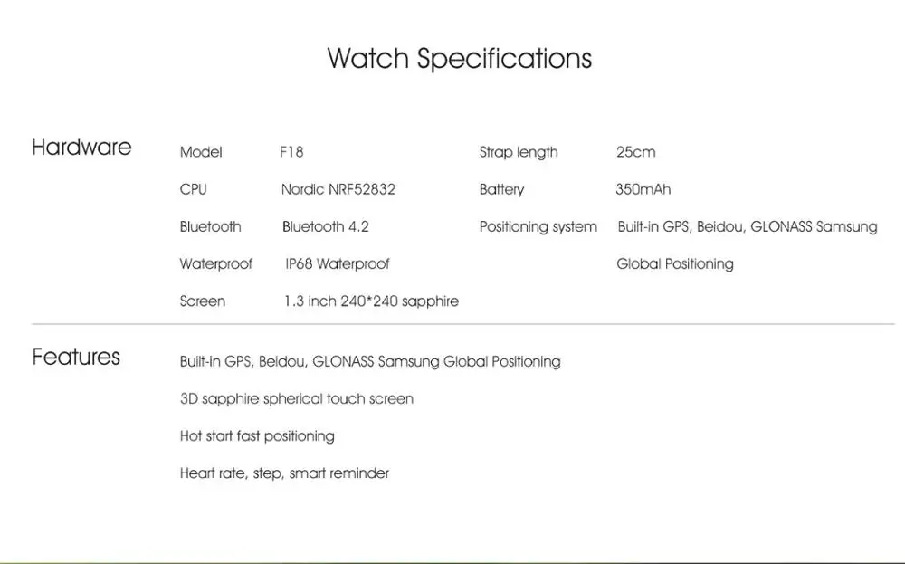 2018 New GPS Smart Watch Heart rate monitor Pulse meter watch men Touch screen Multi-sport mode Smart Bracelet waterproof