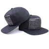 Fashion black tendy studdeds rivets custom hip hop cap hat
