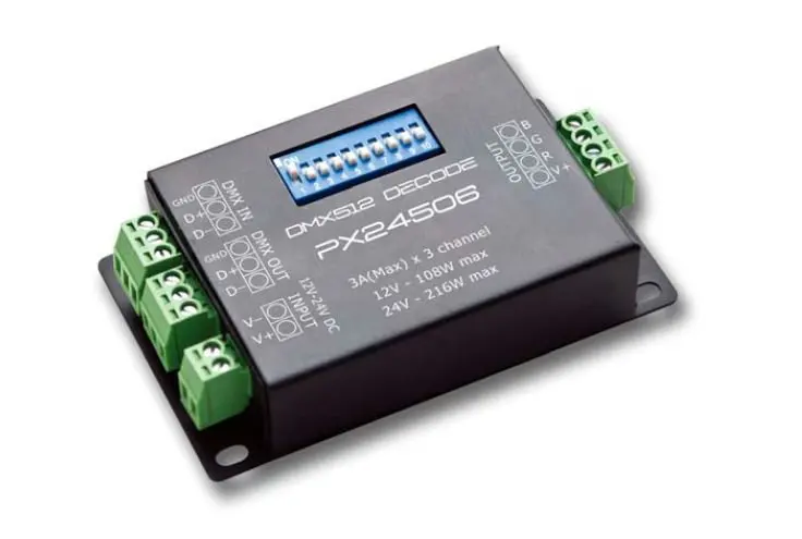 PX24506;3A*3channel dmx constant voltage decoder,DC12-24V input