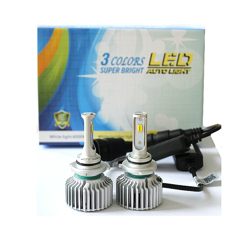 Led Headlight Bulbs Autozone H1 H3 H7 H4 H11 9005 9006 30W 4000LM Led HID  Headlight Bulb T5 Three Colors Led Headlight