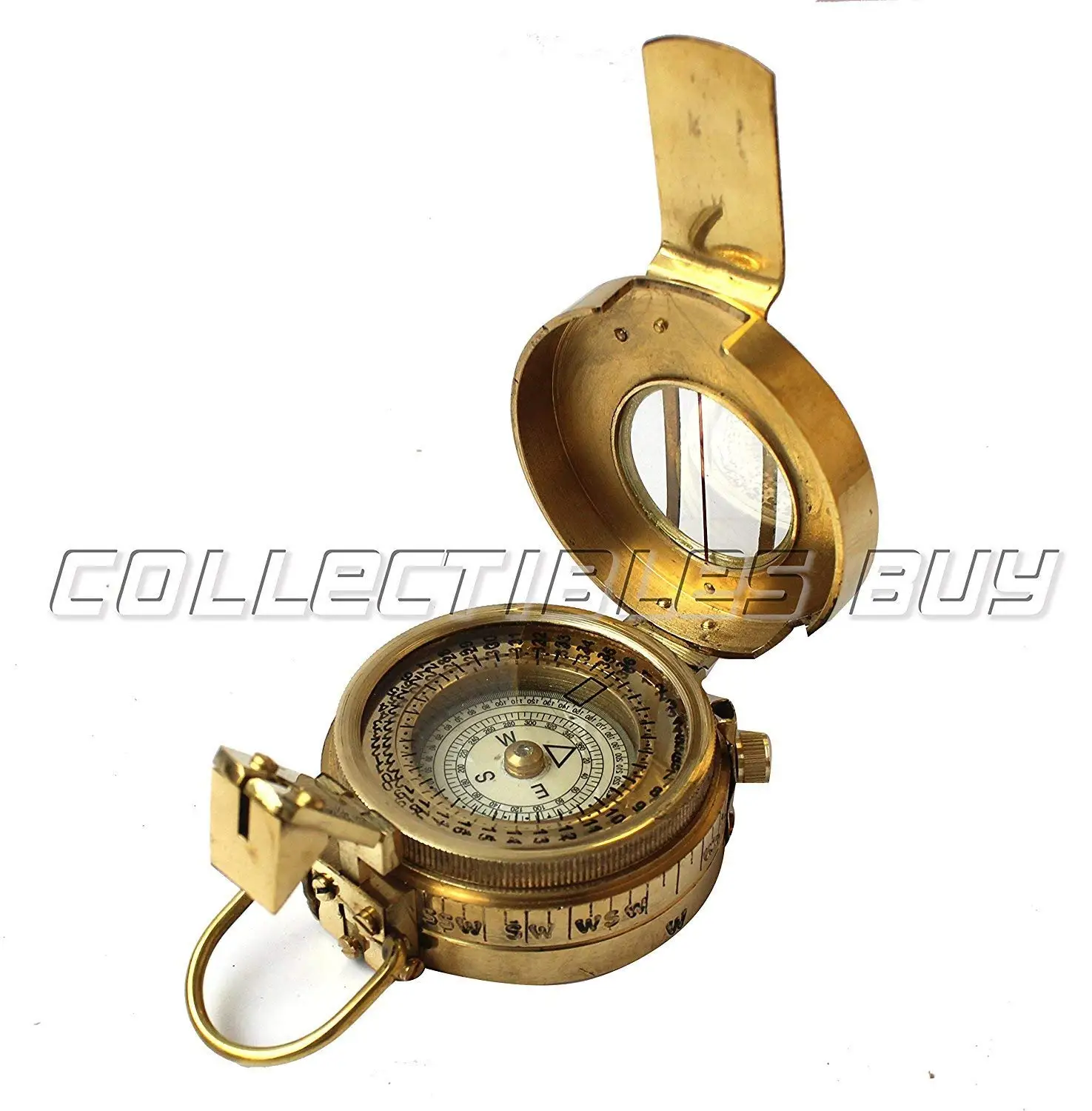 Nautical Ross London Brass Marine Round Pocket Compass Royal Navigational Device Vintage Instruments