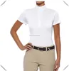 100% cotton spandex Horse Riding Clothing custom Women's Short Sleeve turtle neck Polo Shirt OEM for equestrian