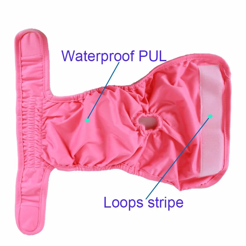 Reusable Dog Sanitary Pads Washable Dog Diapers With Tail Hole And