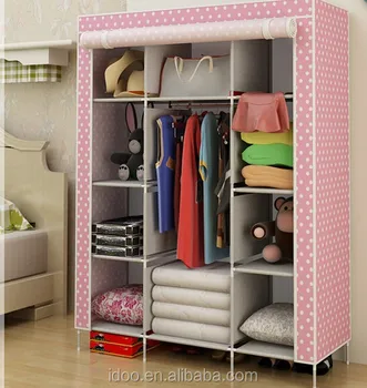 Foho Diy Folding Cheap Bedroom Fabric Portable Wardrobe Closets