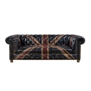 Clic Leather Chesterfield Sofa Set Woodenleather