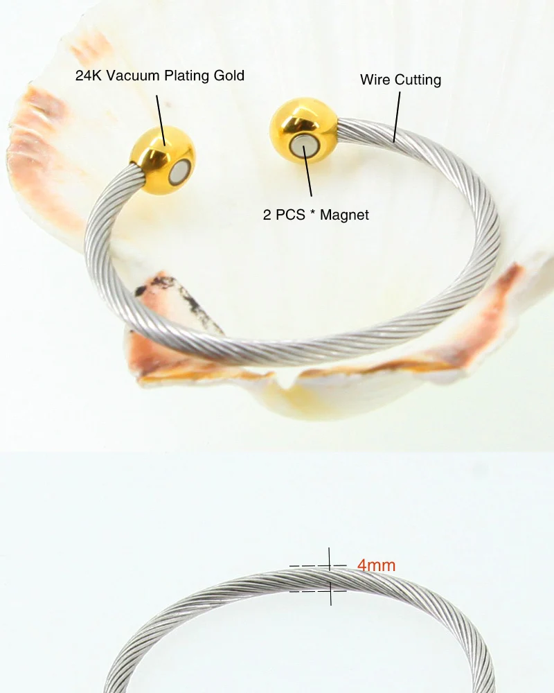 Logo Expandable Wire Gold Bangle Bracelet