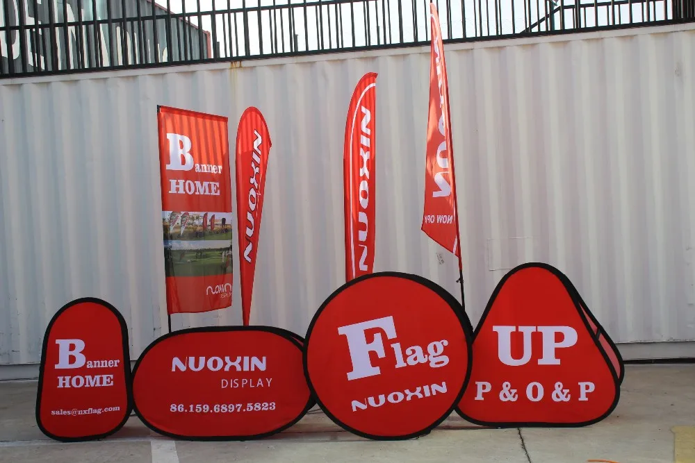 folding double sided rectangle vertical sideline square pop up