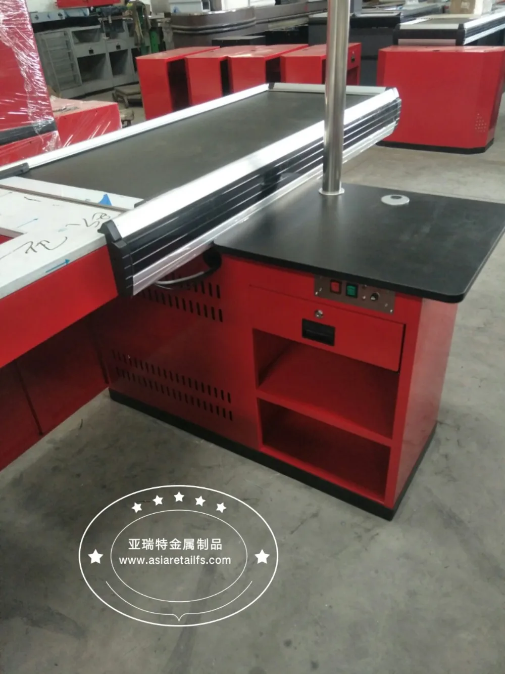 Usa American Supermarket Equipment Checkout Counter Cash Register With Conveyor Belt Buy