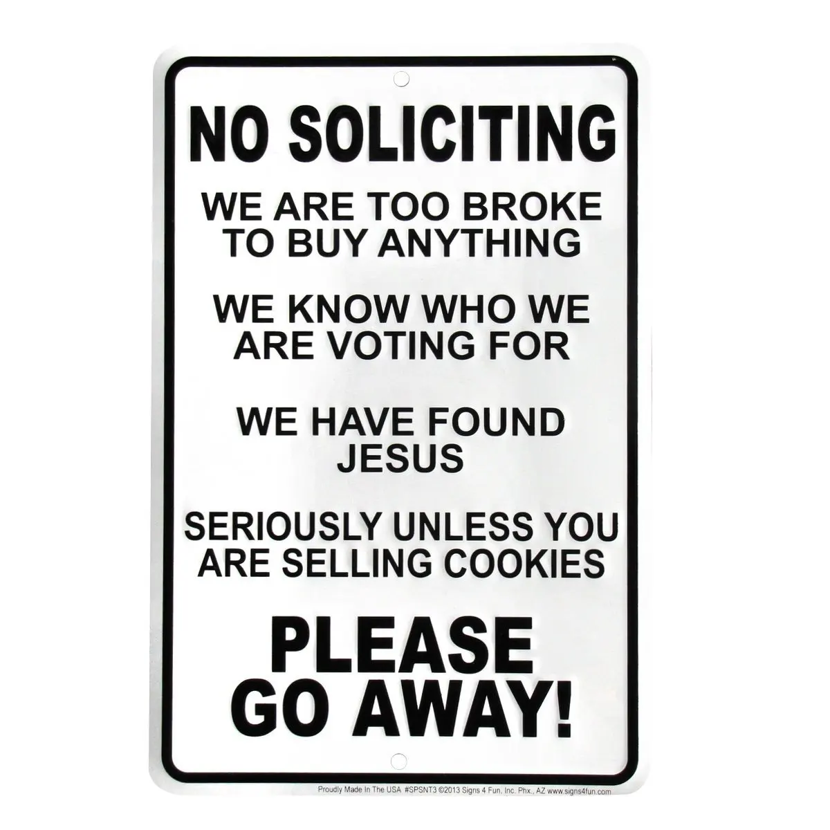 buy funny no soliciting go away front door sign in cheap price on