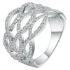Hainon Wholesale rings for women High quality silver Mesh style wedding jewelry silver ring stone ring designs for men
