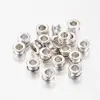 PandaHall Large Hole Column Beads Tibetan Style European Bead Setting for Enamel Lead Free and Cadmium Free Antique Silver