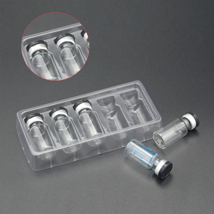 5ml*5 Unit Pvc Insert 10ml Vial Tray Packaging Plastic Flocked Insert