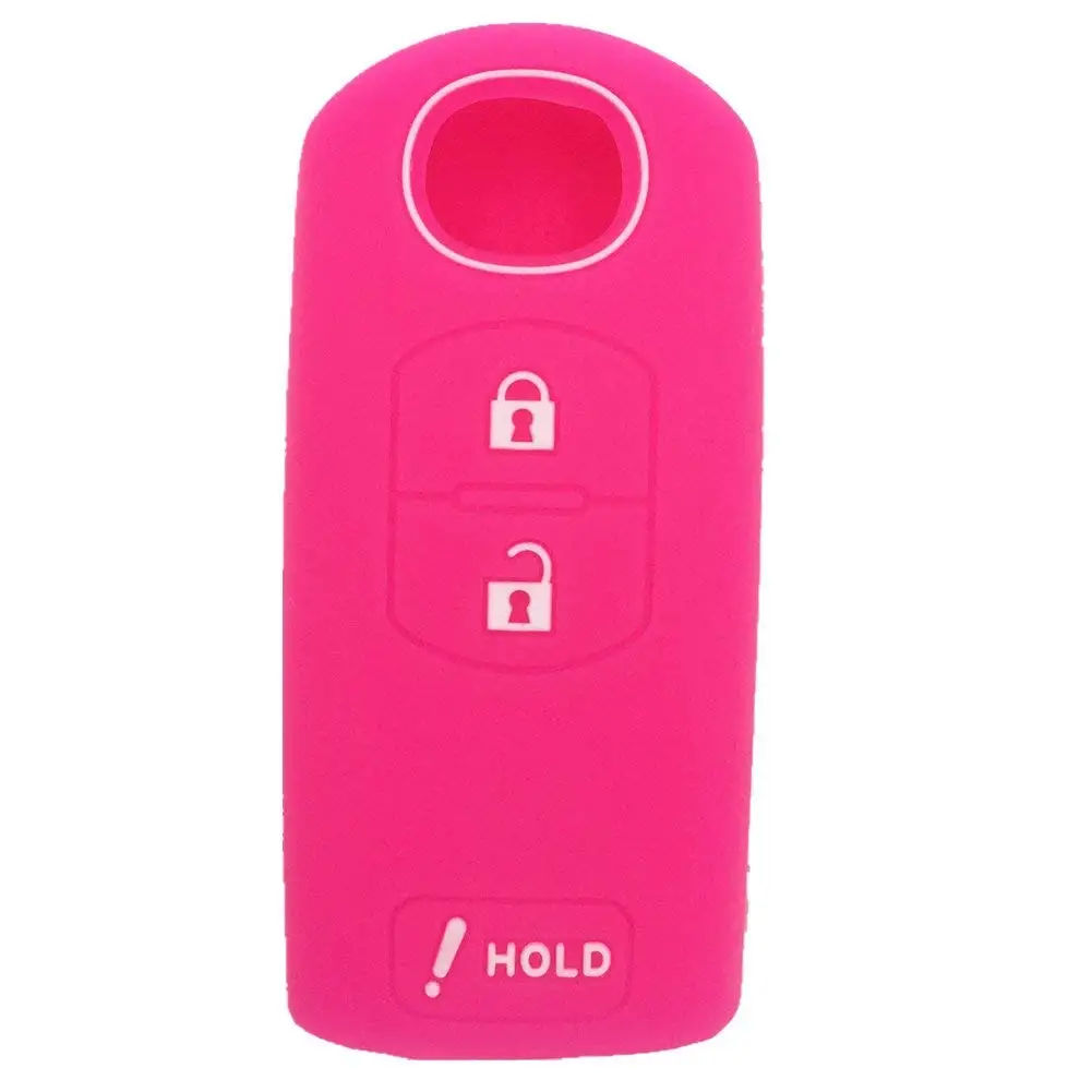 Ezzy Auto Red 4 Buttons Silicone Rubber Key Fob Case Key Cover Key Jacket Skin Protector fit for Ford Lincoln Mercury