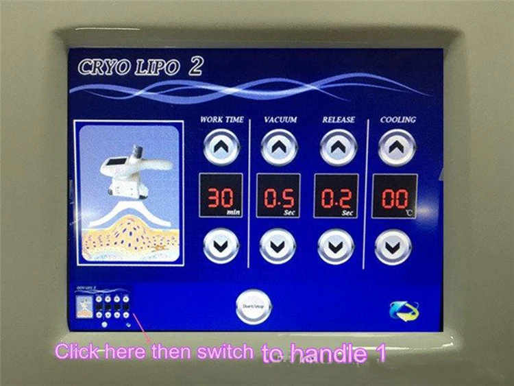 2 Cryo Handle Fat Freeze Belt Vacuum Lipo Cavitation RF Laser Slim Machine