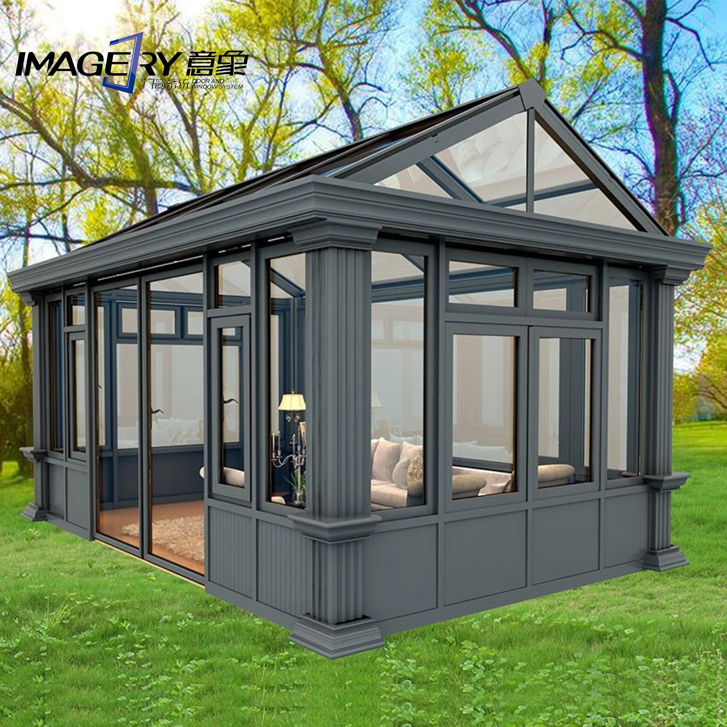 aluminum profiles sunroom with sliding door and s
