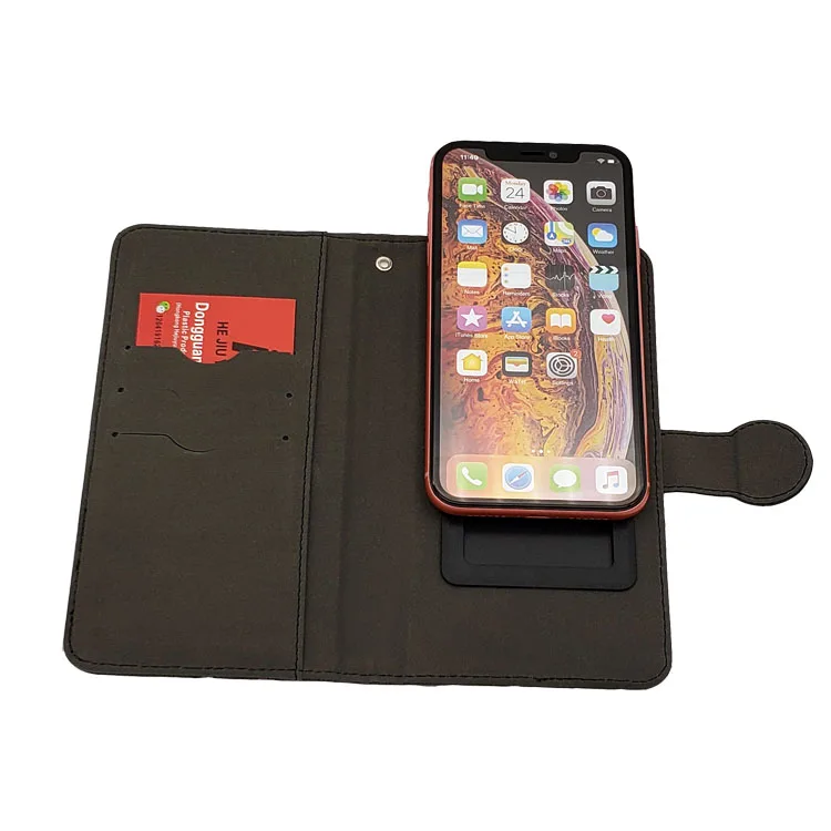 Customized Promotion Print Cover PU Leather Wallet Stand Cell Phone Case for Apple Iphone X