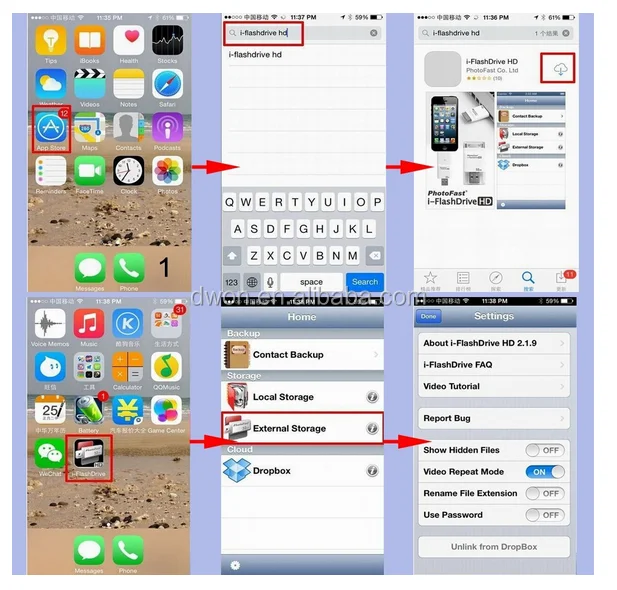 I-flash Drive HD Card Reader for Iphone5/5s/6/ipad Dual Storage ,Easy to Save Image & Video - ANKUX.COM