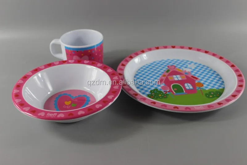 3PCS 100% Melamine Kid's Dinner set LFGB