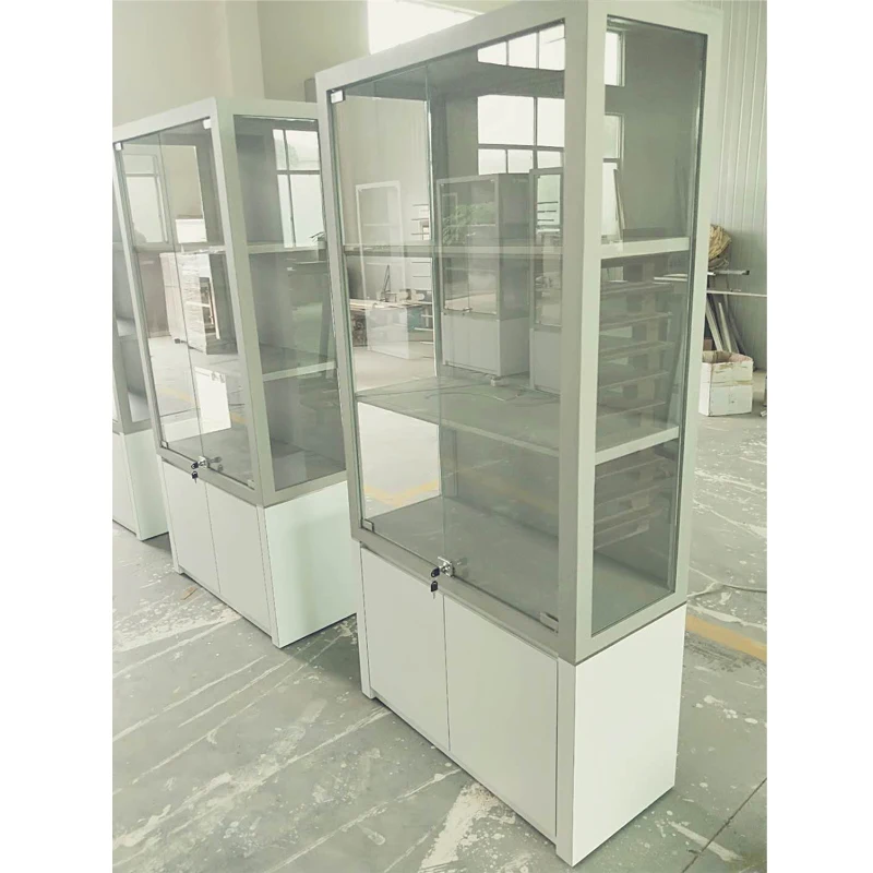Lux Customized Lowprice Customized Aluminum Glass L Shape Display