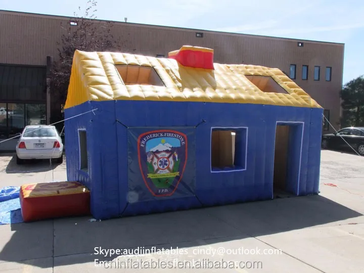 Customized Inflatable Fire Safety Smoke House,Inflatable Fire Escape