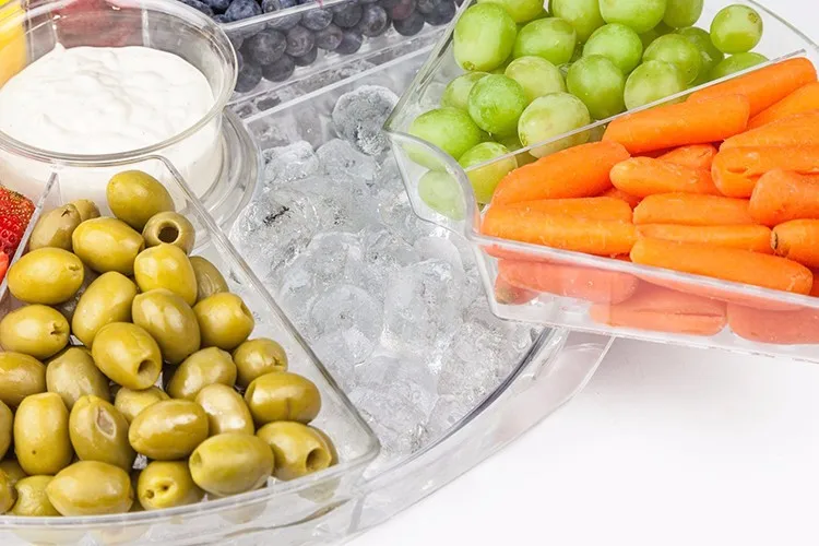 Food Serving Party Platter Dry Fruit Tray With Lid And Compartments