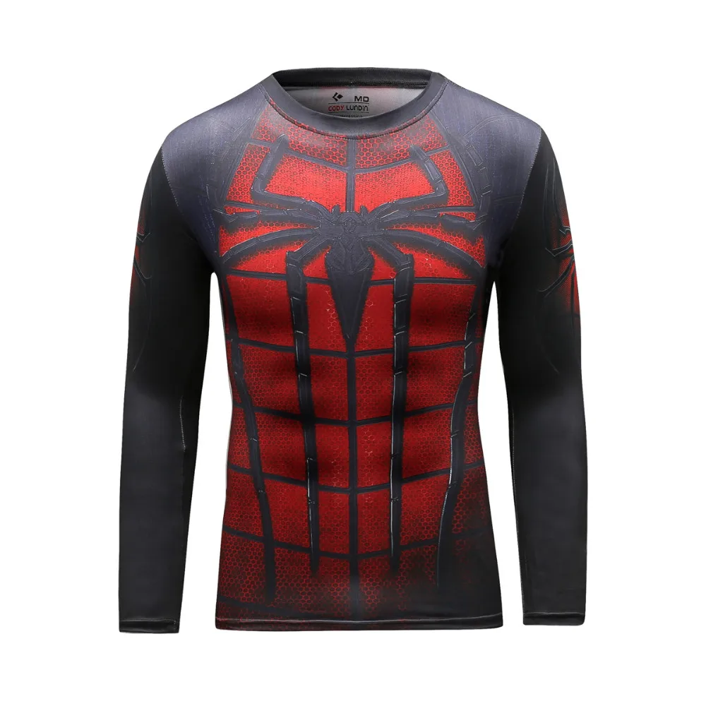 Guangzhou Polyester Spandex Sport Shirt / Superhero Marvel Spiderman ...