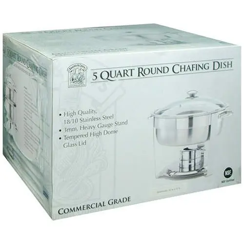 Bakers & Chefs™ Commercial Grade 18/10 Stainless Steel Round Chafing Dish - 5 Qt.
