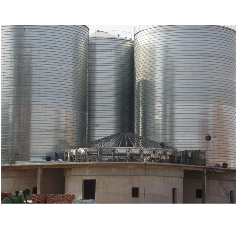 
hopper and flat bottom assembly steel storage silo for grain 