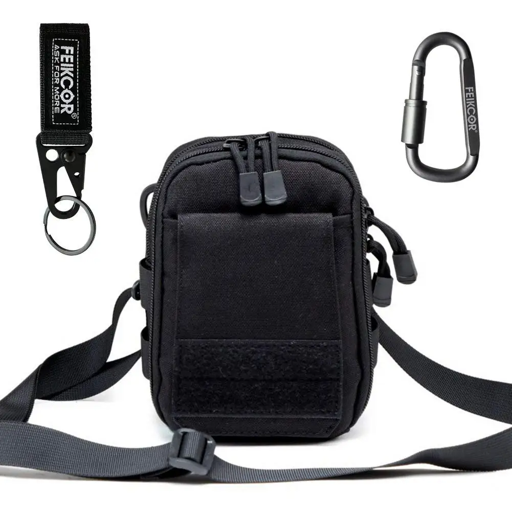 Multipurpose Tactical Nylon Molle Utility IFAK Pouch Waist Bag Military 1000D nylon Gadget Money EDC Pocket Security Carry Case for iPhone X 7 Plus Pixel XL S8 S7 Edge Moto Z Force Play (black)