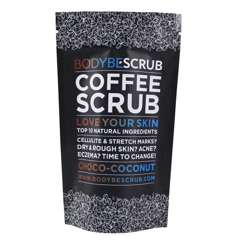Heat Sealed 20g Coffee Body Scrub Packaging Stand Up Foil Lined Plastic