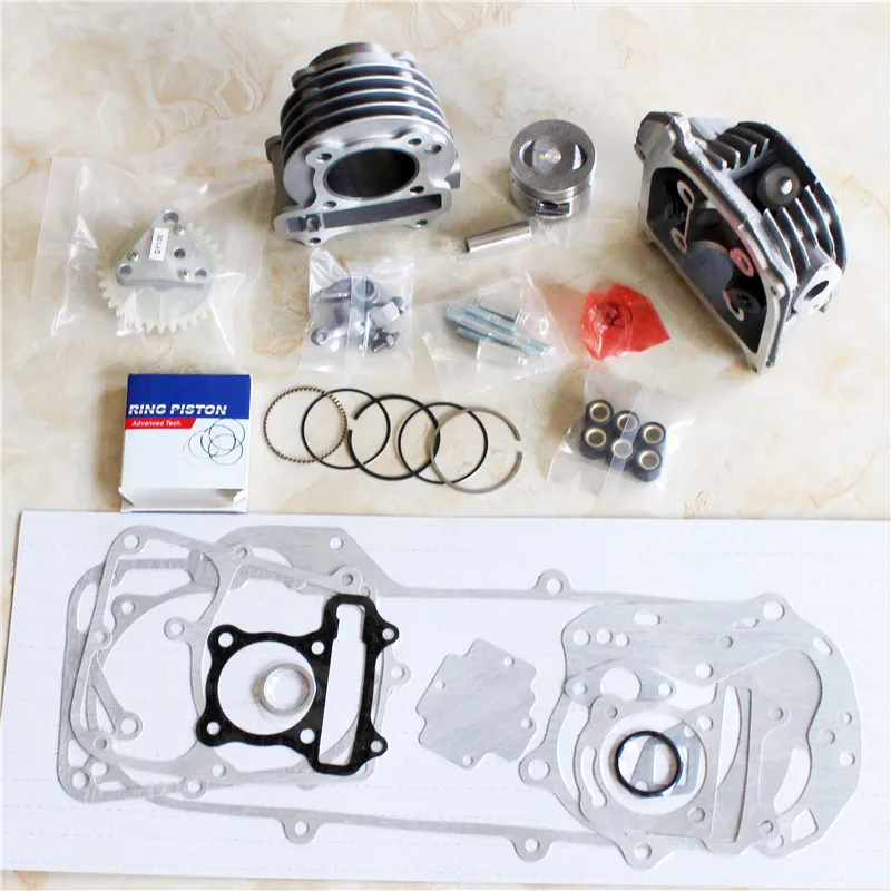 Gy6 100cc Cylinder Kit 50mm Bore With Valve 64mm Fits For Scooter