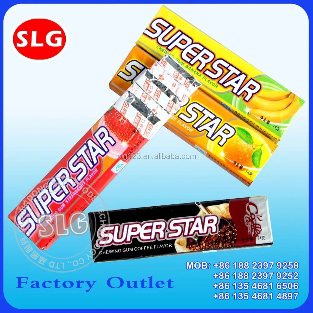 14g Sweet Super Star Banana Chewing Gum Buy Banana Chewing Gum,Super