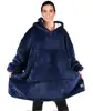 Oversized Sherpa Fleece Hoodie Sweatshirt Blanket for Football Match