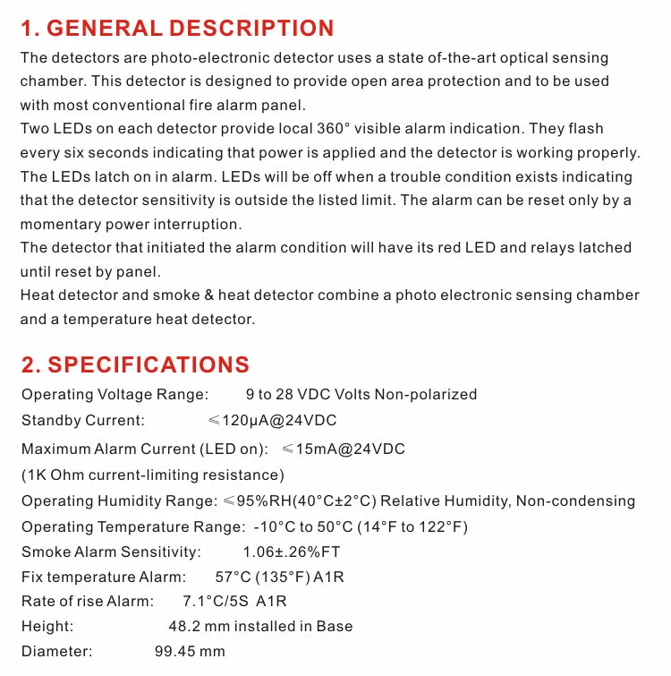 Conventional fix temperature heat detector