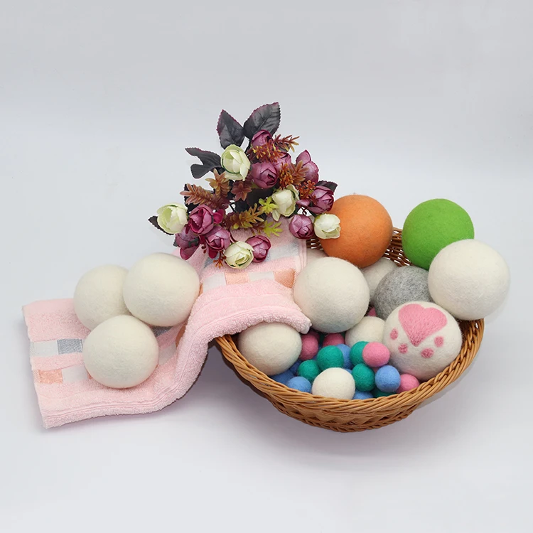 2017 Amazon Hot Sale 6cm diameter 100% wool felt laundry dryer bals