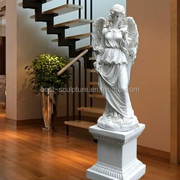 Indoor Decoration Fiberglass Angel Lady With Wing Statue Sculpture