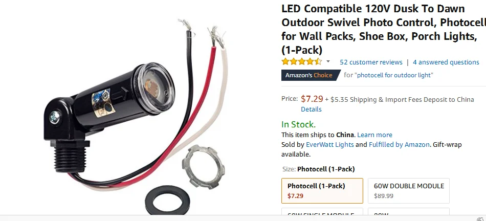 Led Compatible 120v Dusk To Dawn Outdoor Swivel Photo