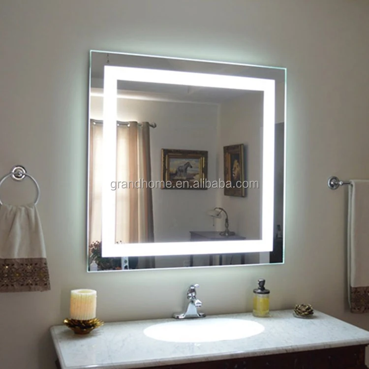 Factory wholesale  touch screen fog proof Illuminated backlit smart lighted mirror led bathroom mirror