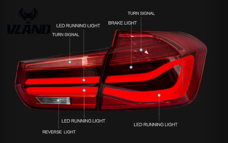 VLAND Car Lamp Factory For Car LED Taillight 2013-2015 For F35 Tail Light With Moving Turn Signal Full LED Rear Lamp