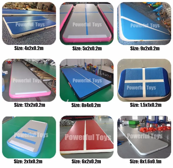 Factory sale gymnastics inflatable air track, gym mat inflatable air tumble track for sale