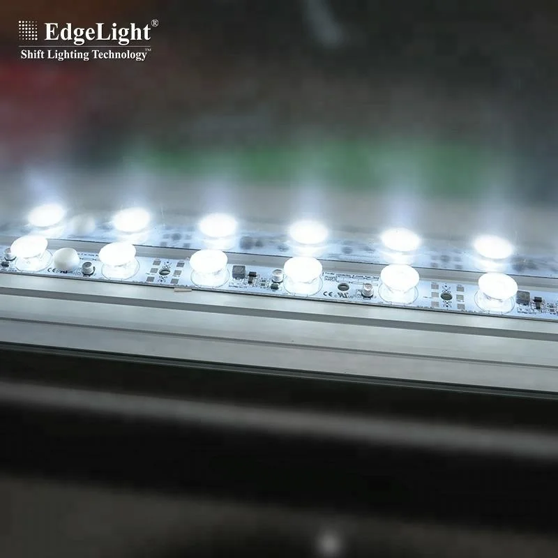 edgelit  led light strip bar with 9 lens 12 watts