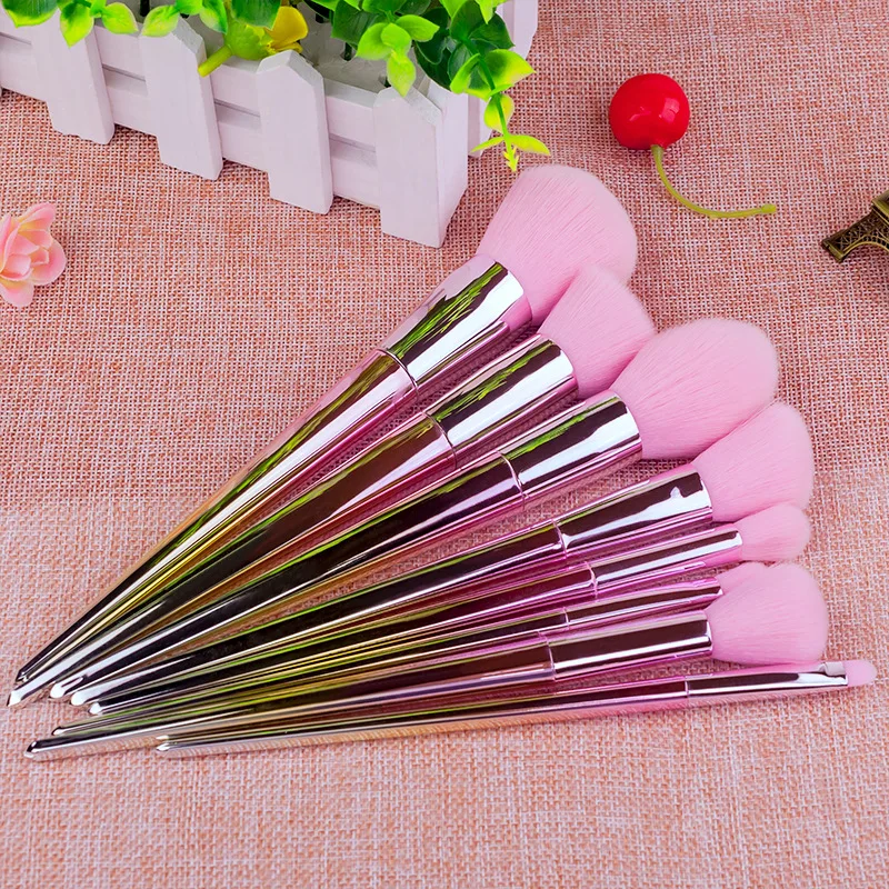 Manufacture Factory Rose Gold And Pink Make Up Brushes Gradient 8